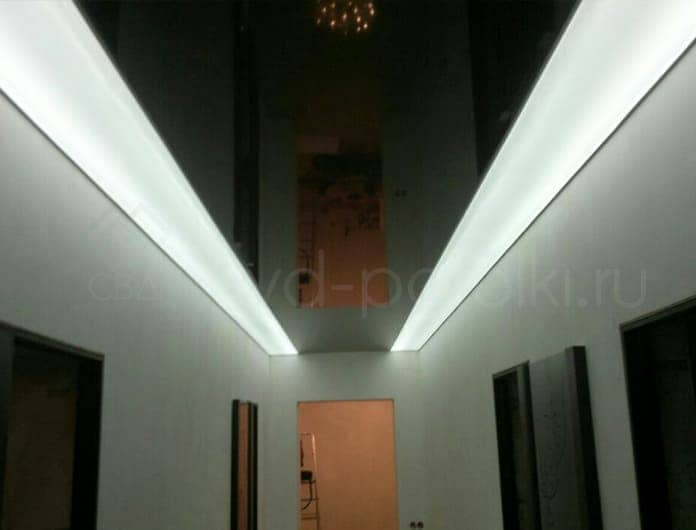 светодиодный потолок в коридоре после установки