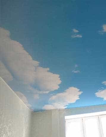 акция натяжной потолок небо с облаками